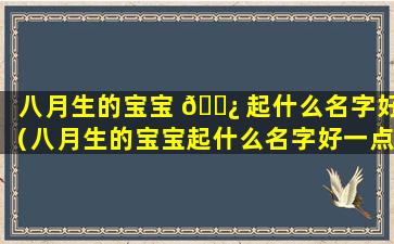 八月生的宝宝 🌿 起什么名字好（八月生的宝宝起什么名字好一点）